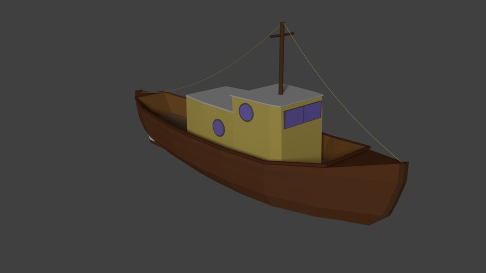 Low Poly boat preview image 2